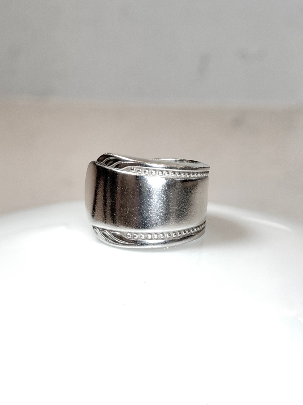 Vintage Silver Plated Spoon Ring in the Memory Hiawatha Pattern size 8